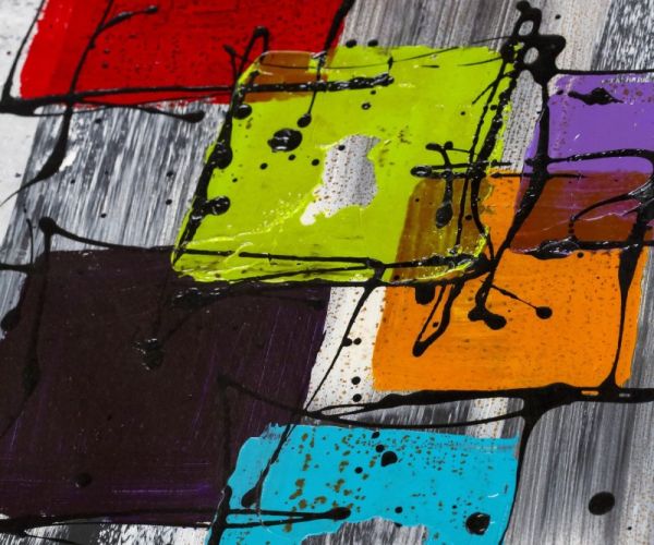 Dessus de table en acier avec finition peinture et vernis incolore 